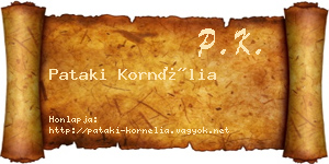 Pataki Kornélia névjegykártya